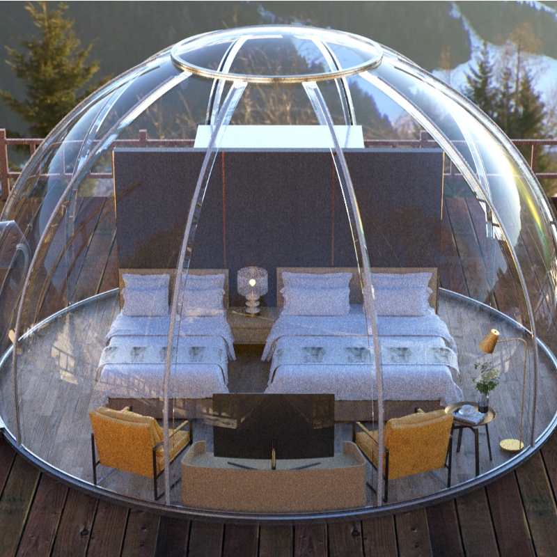 6 Metri Luxury Transparent dom cort geodezic în aer liber camping dom cort pentru stațiune hotel, Camping, Activități în aer liber