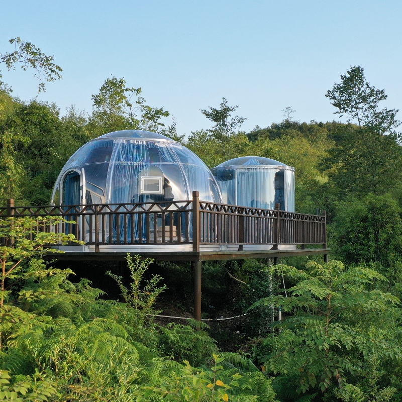 4 Metri Luxury Transparent dom cort geodezic în aer liber camping dom cort pentru stațiune hotel, Camping, Activități în aer liber