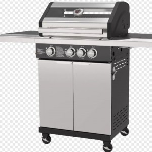 De lux grădină în aer liber grătar cu gaz grătar fără fum grătar grătar de casă Petrecere BBQ Grill cărucior cu dulapuri Roți din oțel inoxidabil